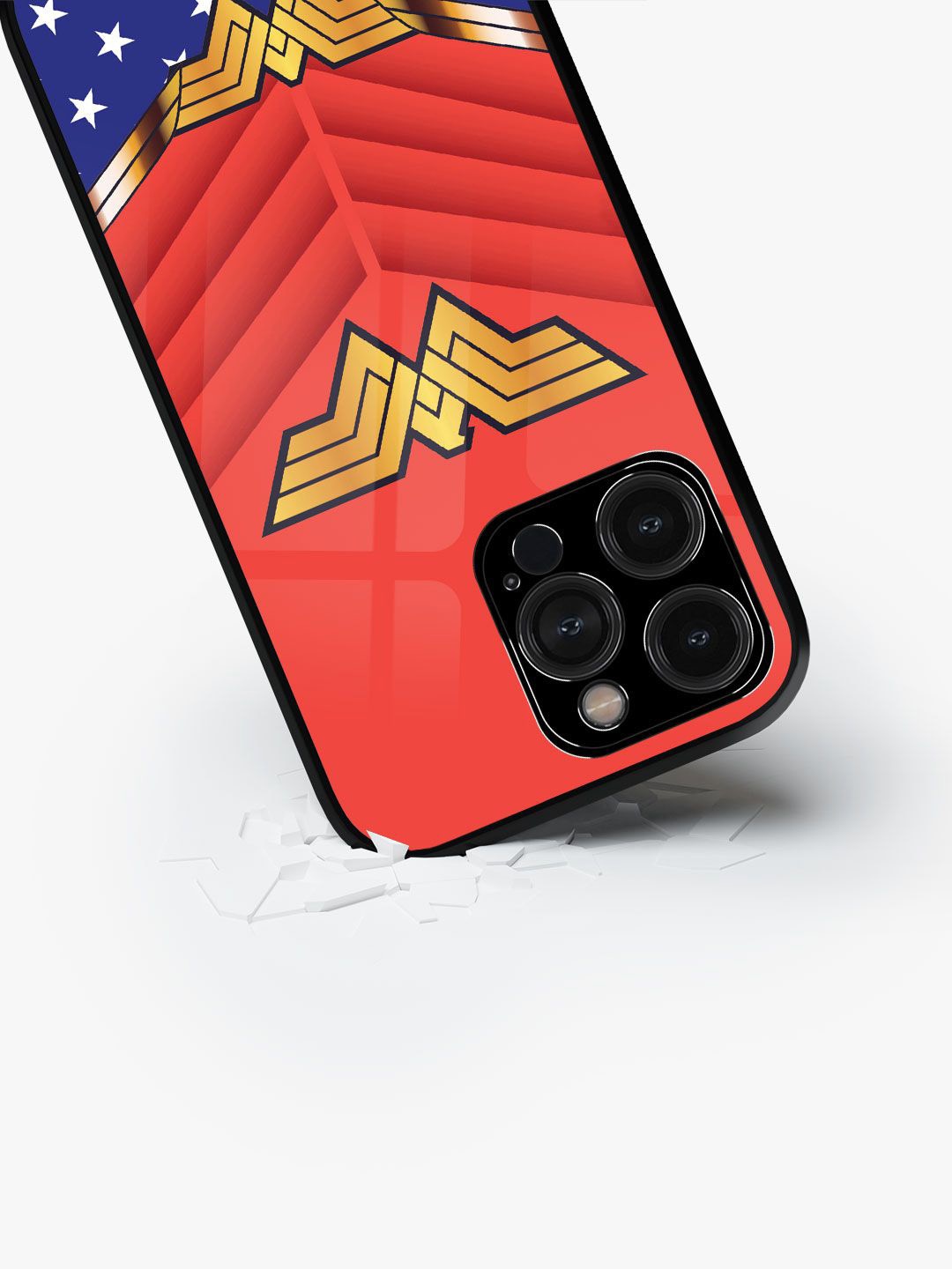 

macmerise Superhero Printed iPhone 15 Pro Max Back Case Mobile Accessories, Red