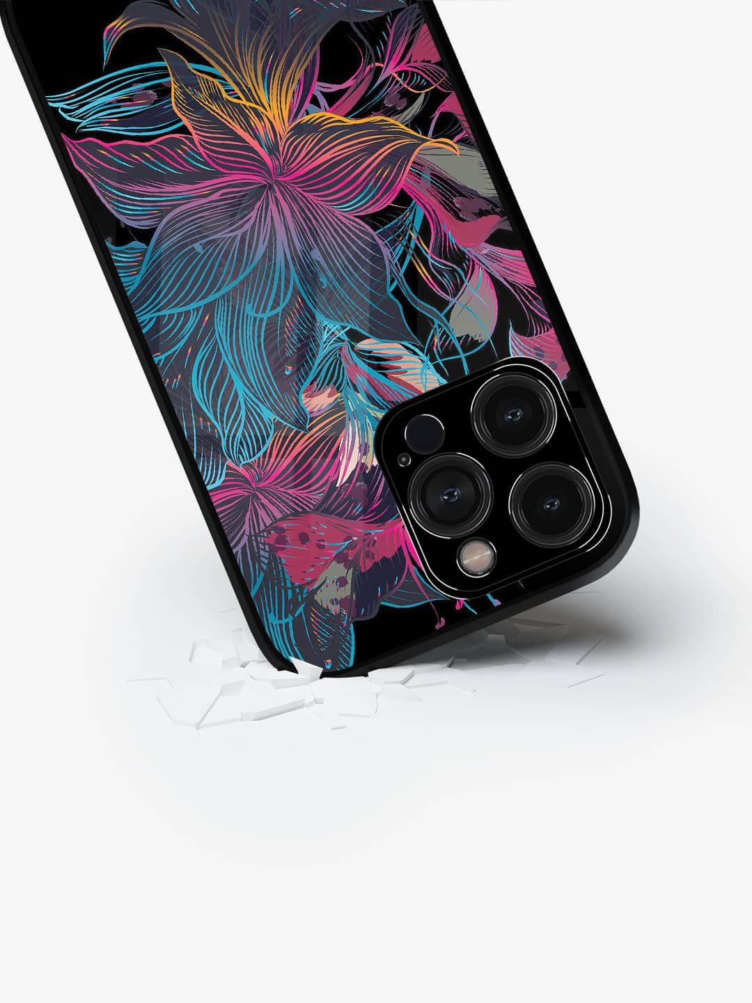 

macmerise Floral Printed iPhone 15 Pro Max Back Case Mobile Accessories, Blue
