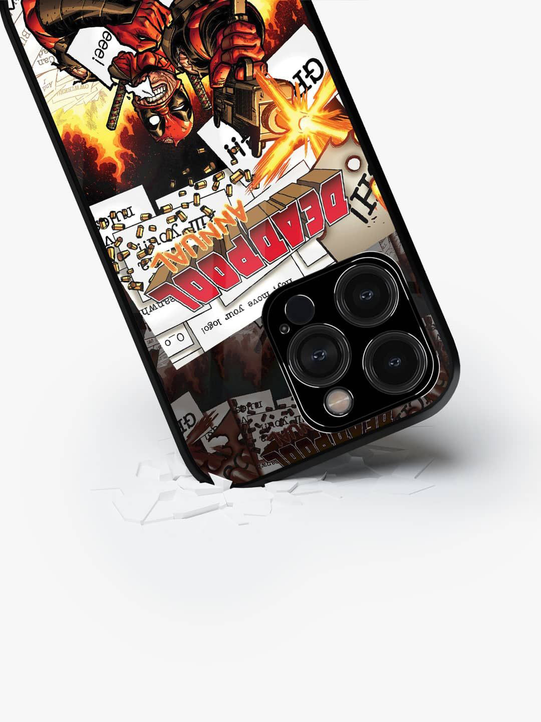 

macmerise Superhero Printed iPhone 15 Pro Back Case Mobile Accessories, White