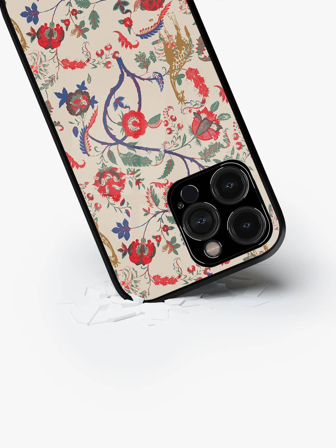 

macmerise Floral Printed iPhone 15 Pro Max Back Case Mobile Accessories, White