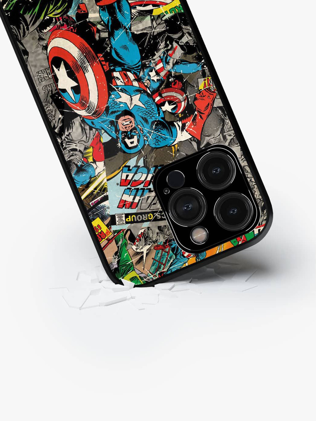 

macmerise Superhero Printed iPhone 15 Pro Back Case Mobile Accessories, Blue