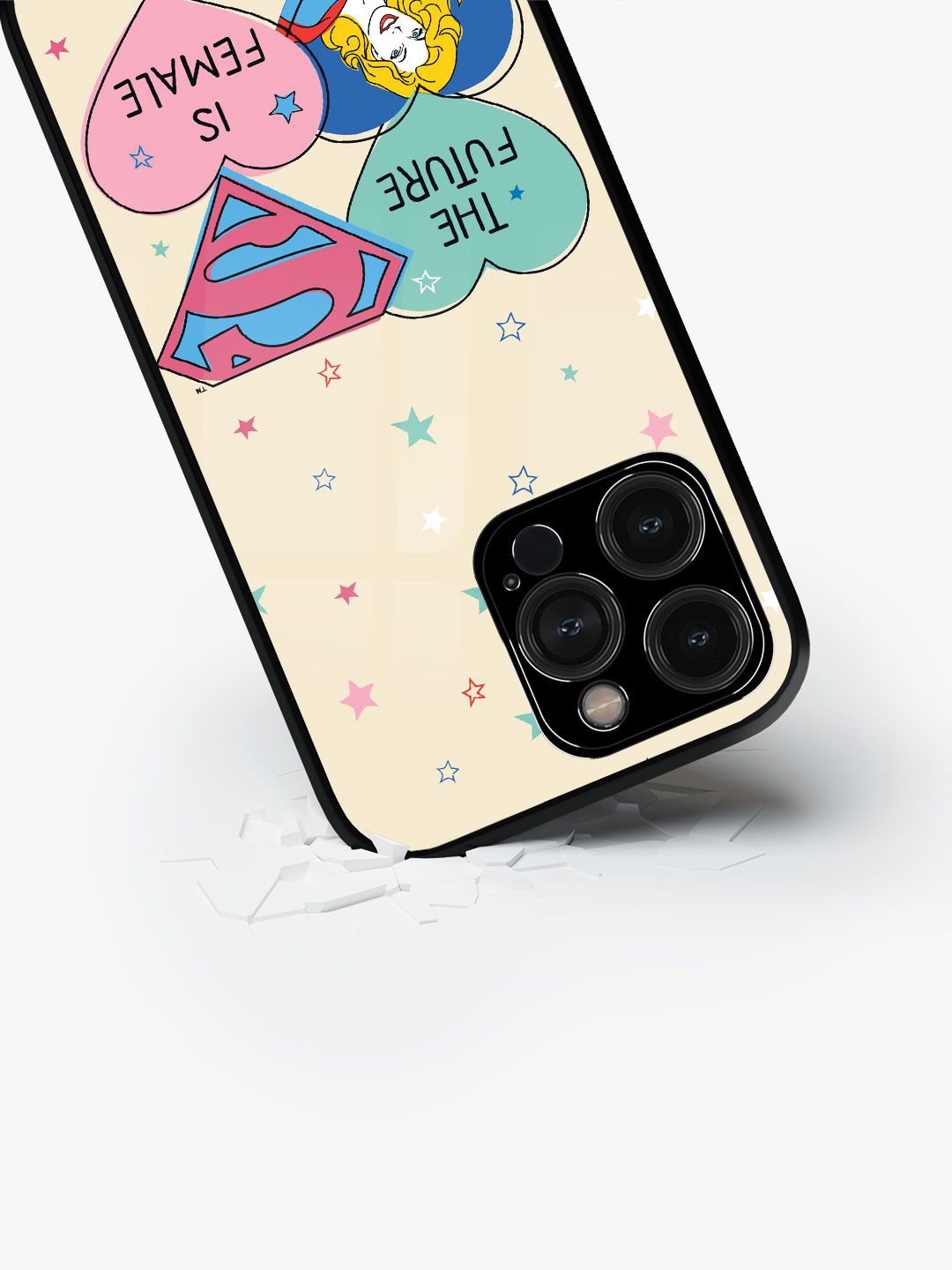 

macmerise Superman Printed iPhone 15 Pro Max Back Case Mobile Accessories, Beige