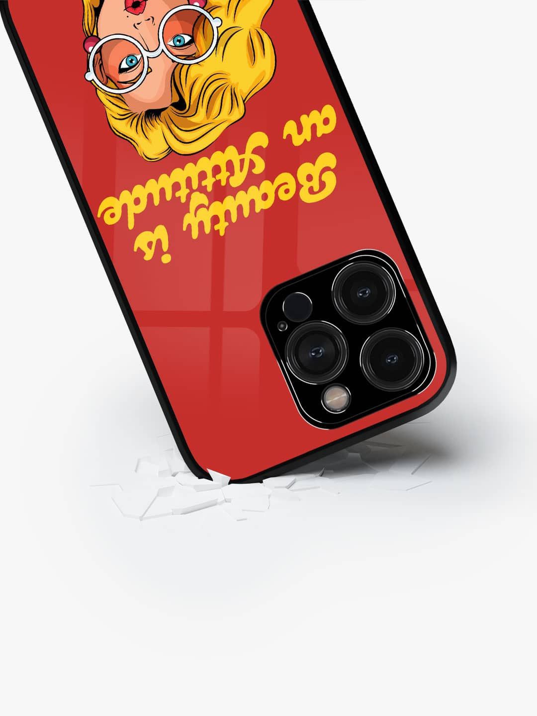 

macmerise Typography Printed iPhone 15 Pro Back Case Mobile Accessories, Red
