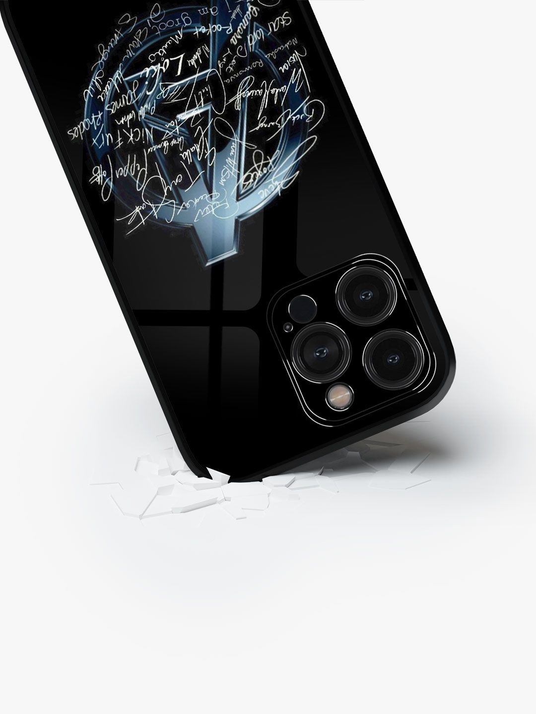 

macmerise Superhero Printed iPhone 15 Pro Max Back Case Mobile Accessories, Black