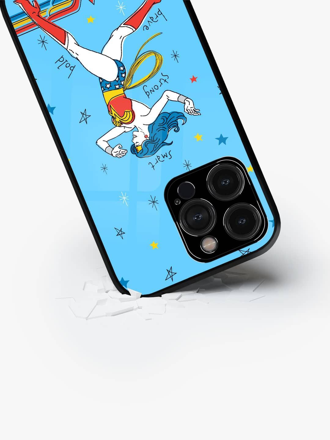 

macmerise Superhero Printed iPhone 15 Pro Max Back Case Mobile Accessories, Blue