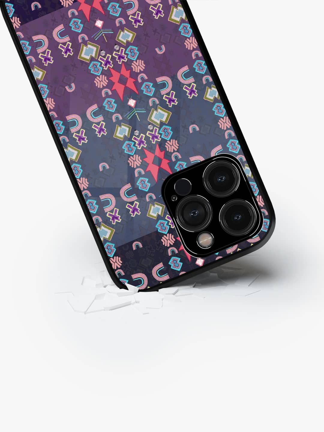 

macmerise Geometric Printed iPhone 15 Pro Max Back Case Mobile Accessories, Purple