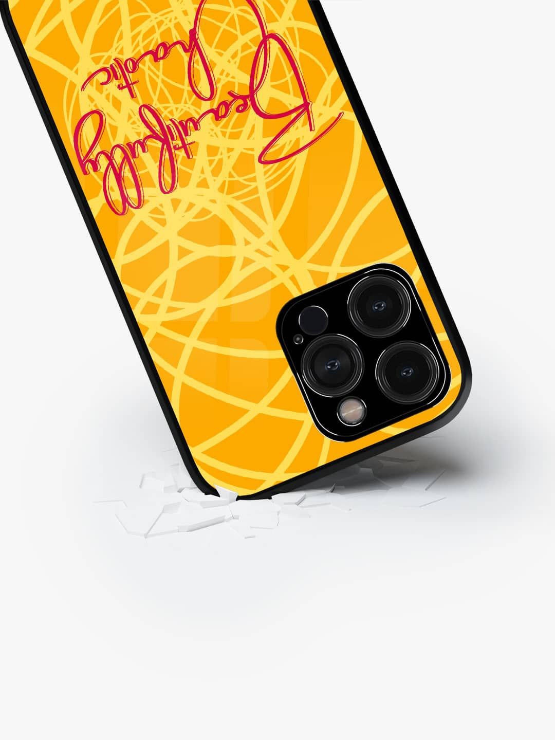 

macmerise Typography Printed iPhone 15 Pro Max Back Case Mobile Accessories, Yellow