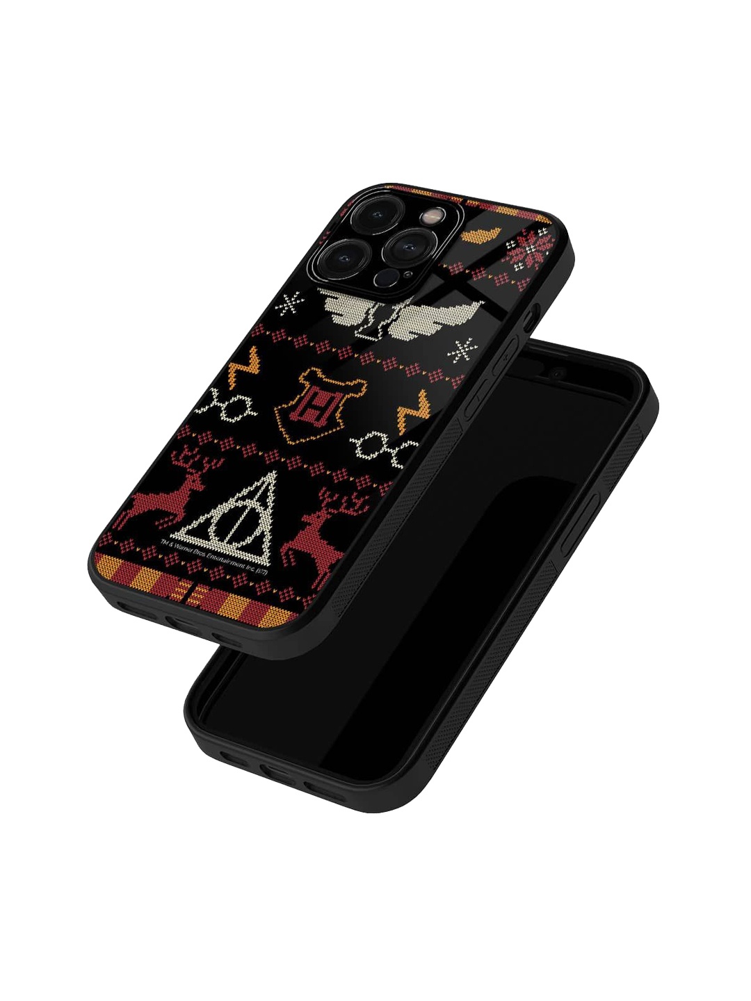 

macmerise Geometric Printed iPhone 15 Pro Max Back Case Mobile Accessories, Black