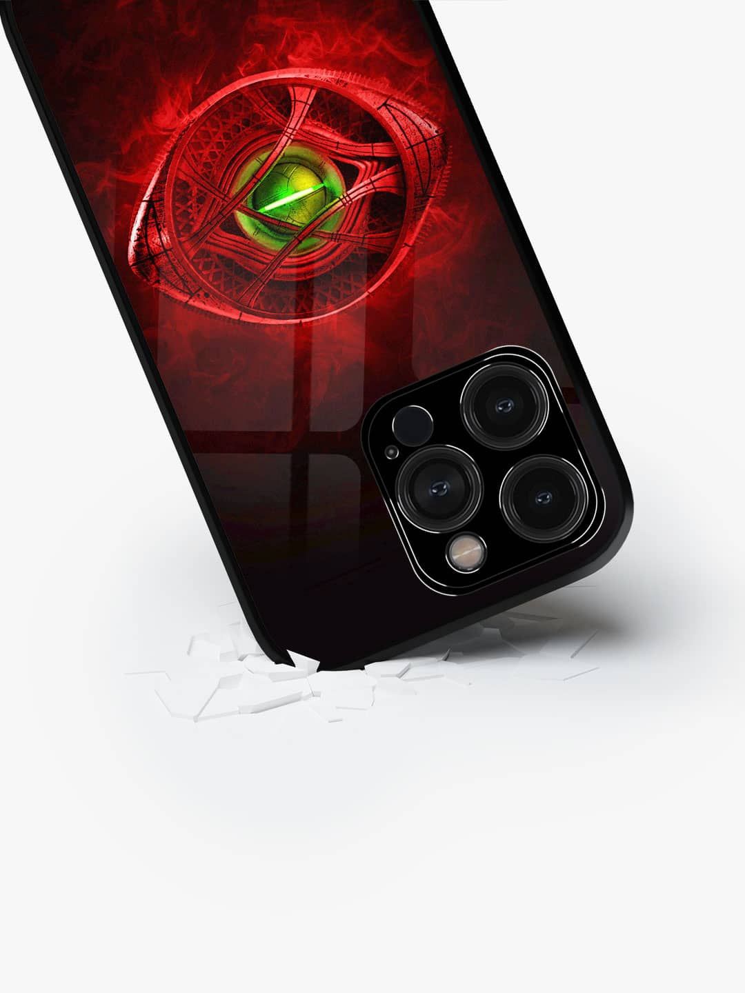 

macmerise Geometric Printed iPhone 15 Pro Back Case Mobile Accessories, Red
