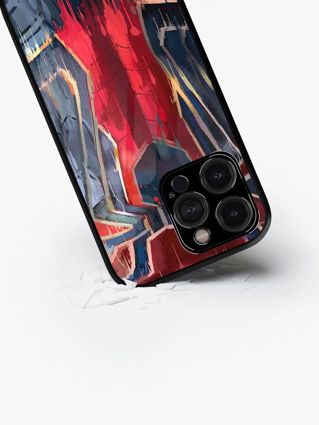 

macmerise Superhero Printed iPhone 15 Pro Max Back Case Mobile Accessories, Red
