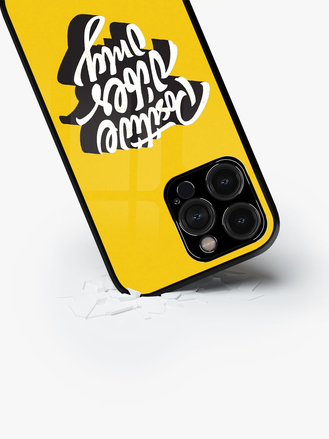 

macmerise Typography Printed iPhone 15 Pro Max Back Case Mobile Accessories, Yellow