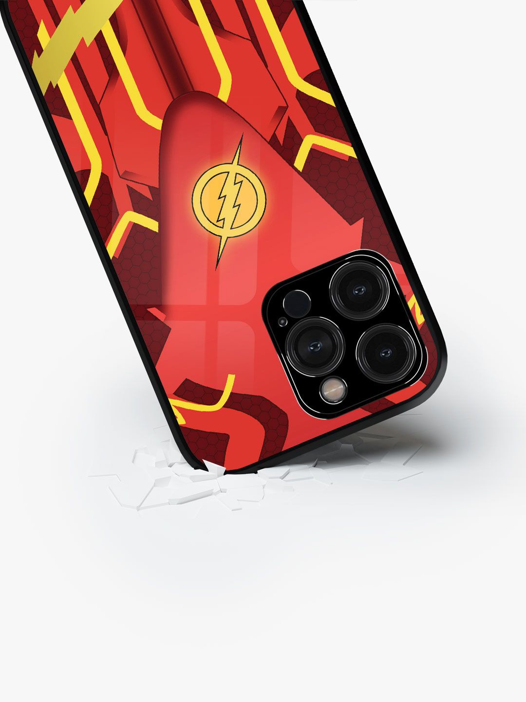 

macmerise Superhero Printed iPhone 15 Pro Max Back Case Mobile Accessories, Red
