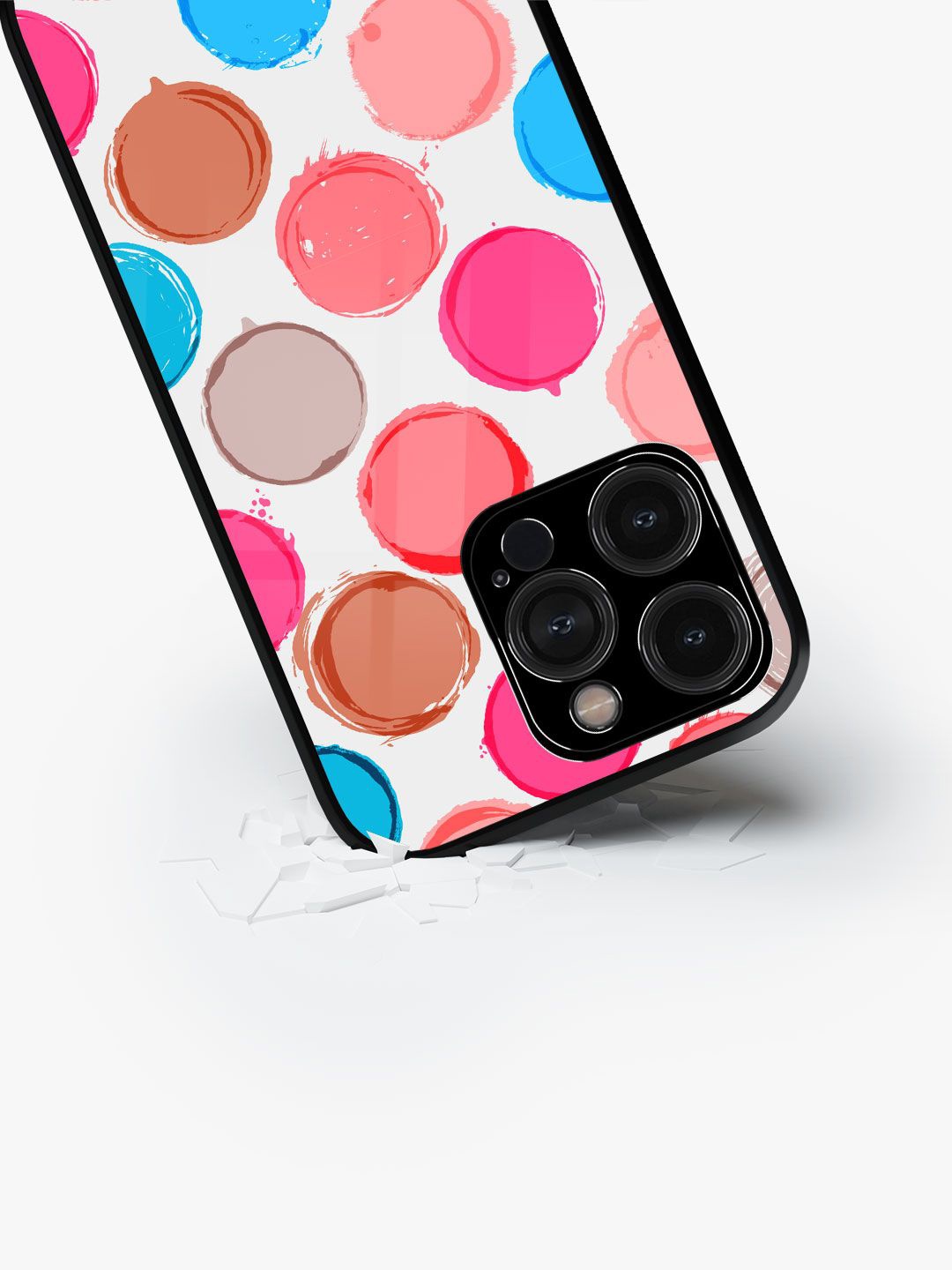 

macmerise Geometric Printed iPhone 15 Pro Back Case Mobile Accessories, Pink