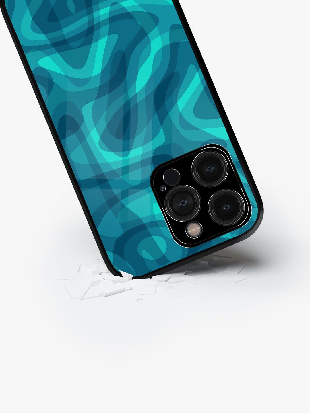

macmerise Abstract Printed iPhone 15 Pro Back Case Mobile Accessories, Blue