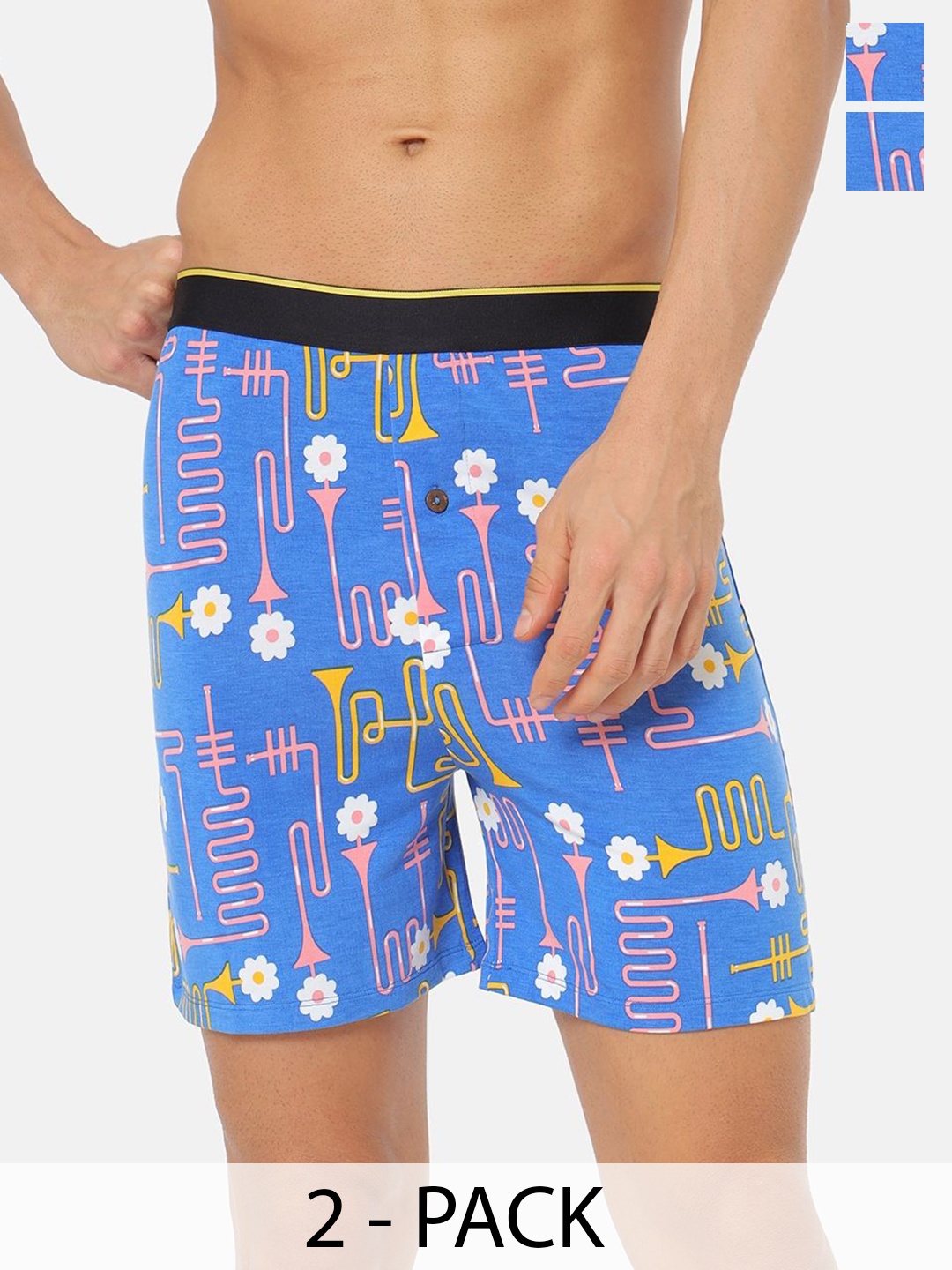 

bummer Pack Of 2 Printed Boxers BODB02S, Blue
