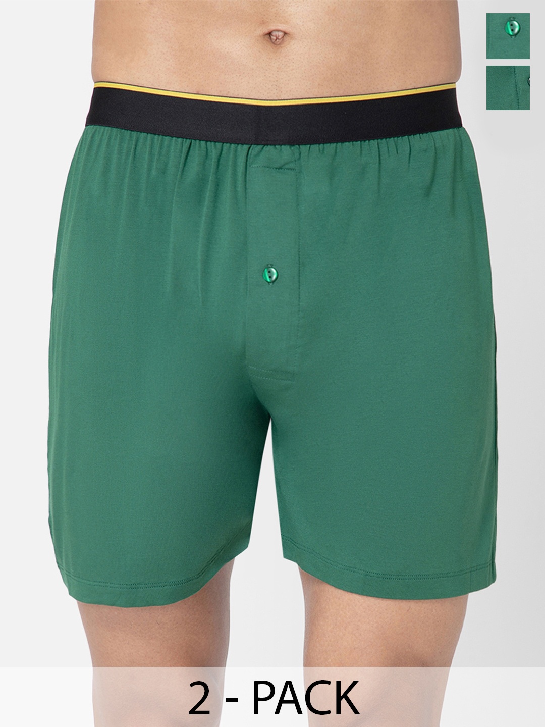 

bummer Men Pack Of 2 Boxers BOPAPA02S, Green