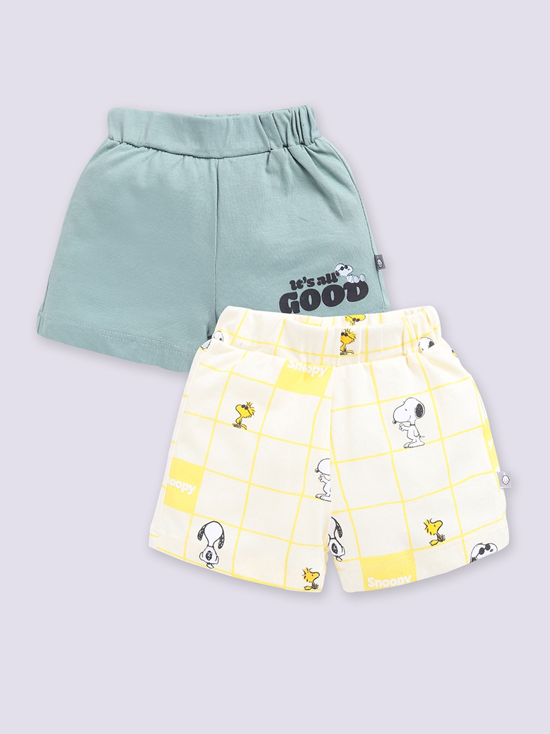 

YK X Tinyo Infants Boys Set of 2 Printed Pure Cotton Shorts, Assorted