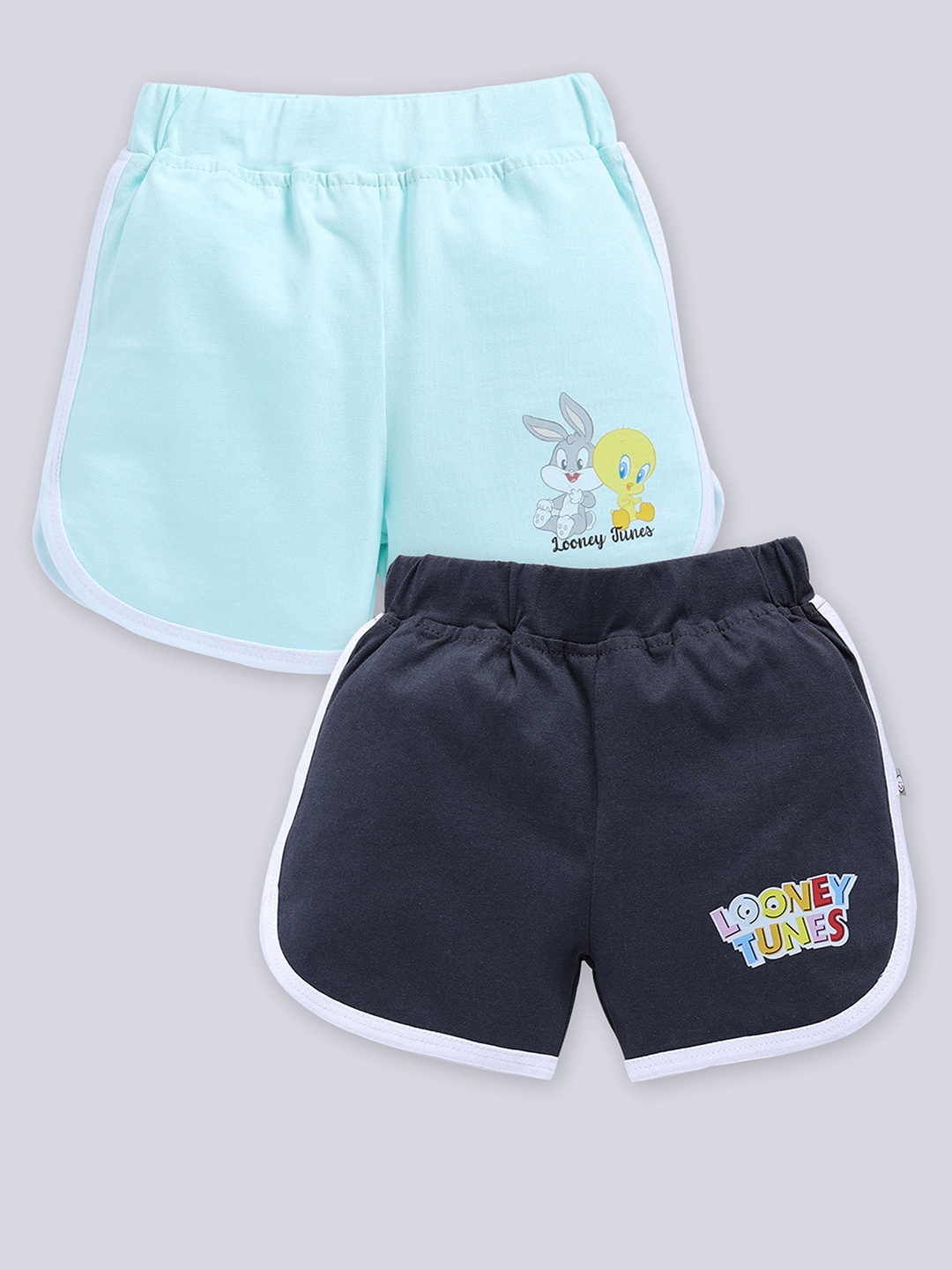 

YK X Tinyo Infants Girls Set of 2 Printed Pure Cotton Shorts, Assorted