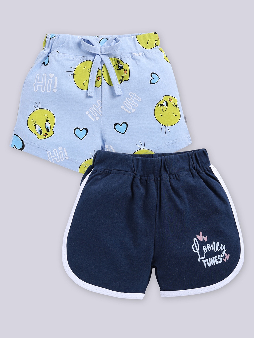

YK X Tinyo Infants Girls Set of 2 Printed Pure Cotton Shorts, Assorted