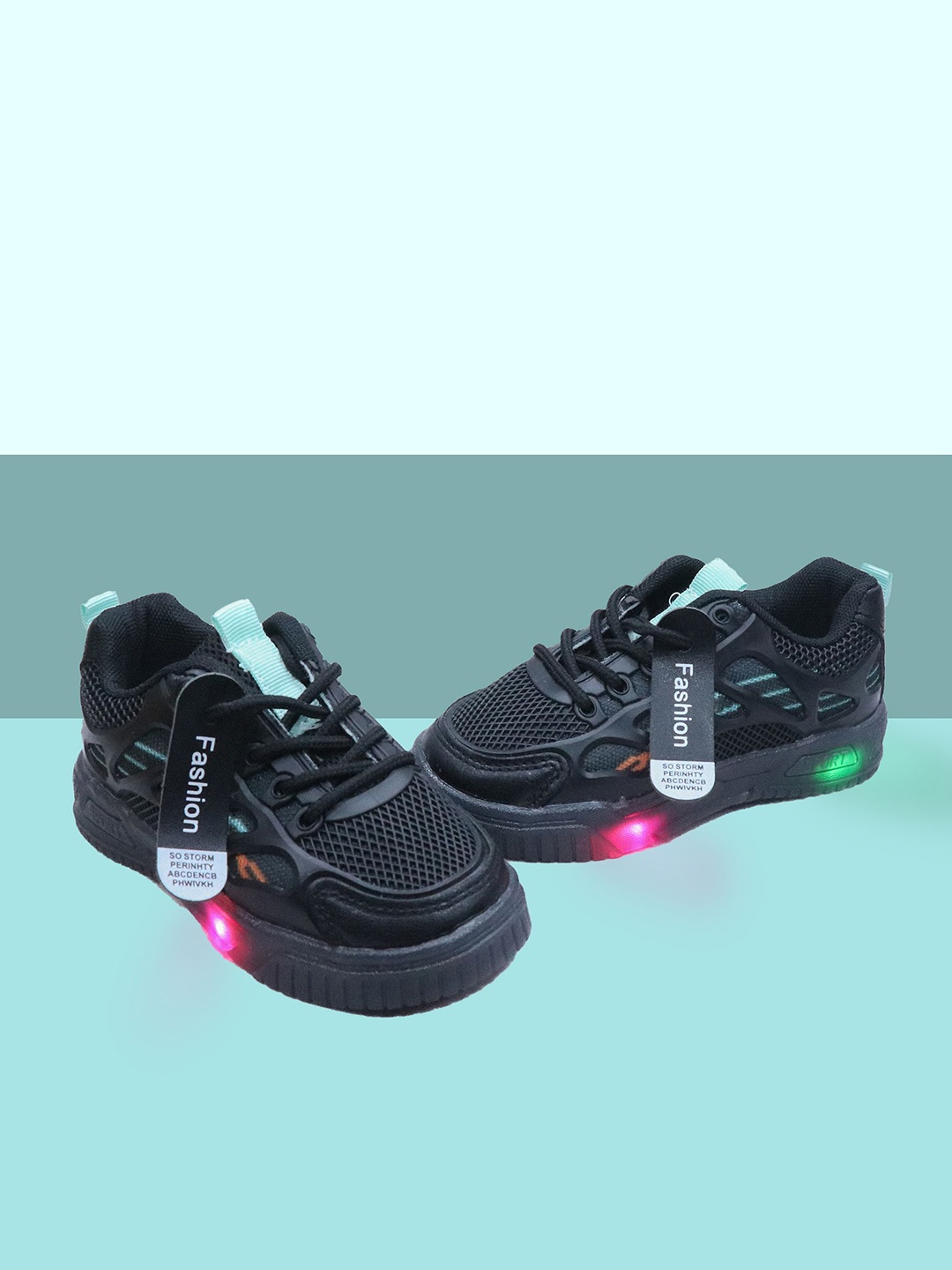 

BAESD Unisex Kids PU Sneakers, Black