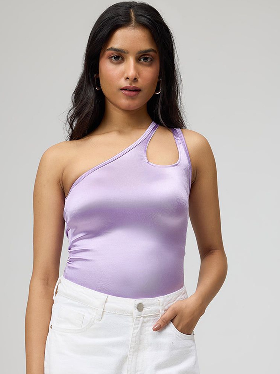 

FREAKINS One Shoulder Bodysuit, Lavender