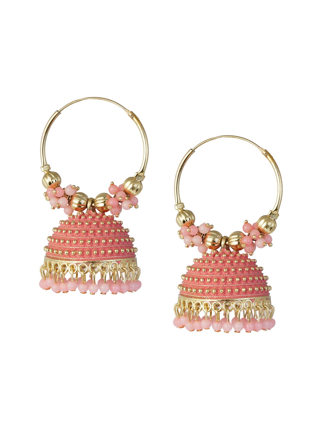 

Zoey Gold-Plated Beaded Jhumkas