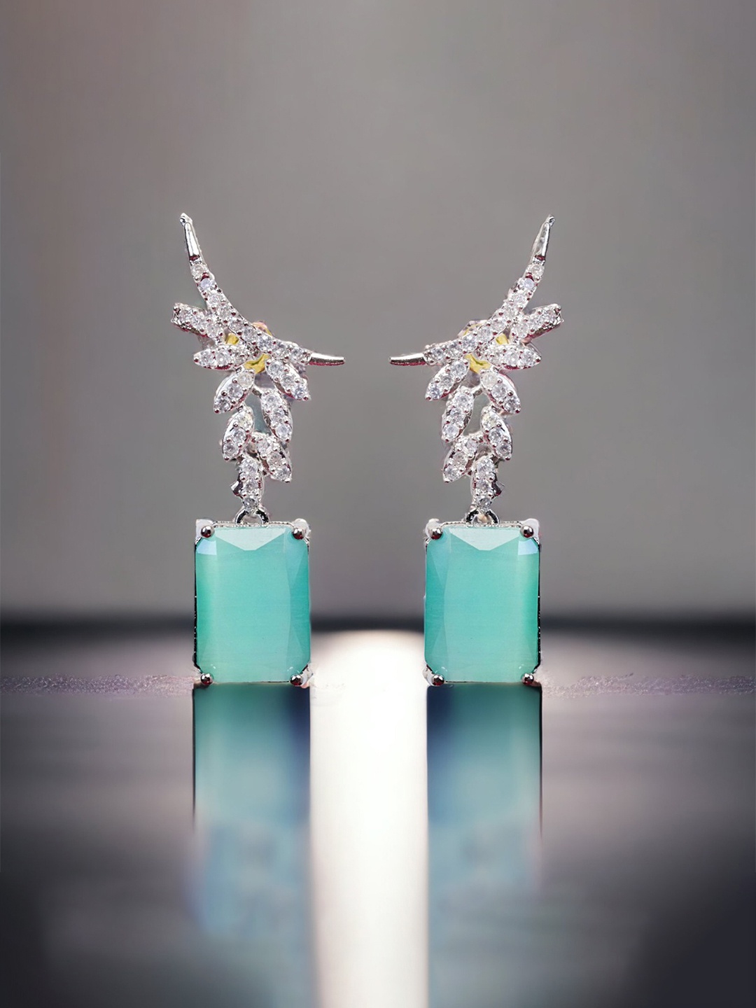 

Zoey Silver Plated Cubic Zirconia Contemporary Drop Earrings