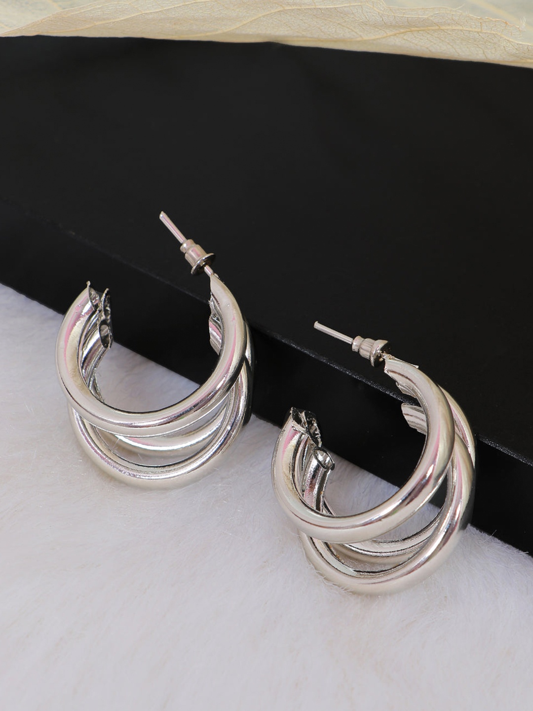 

Zoey Silver Plated Half Hoop Earrings