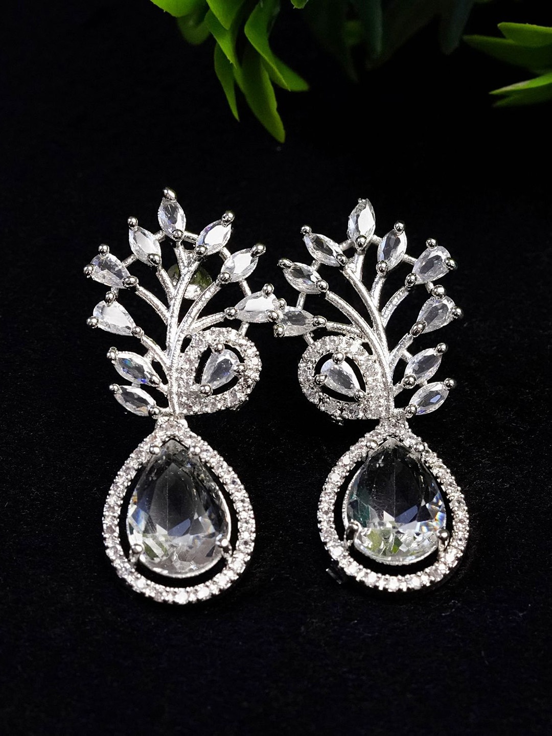 

Zoey Silver Plated Cubic Zirconia Drop Earrings