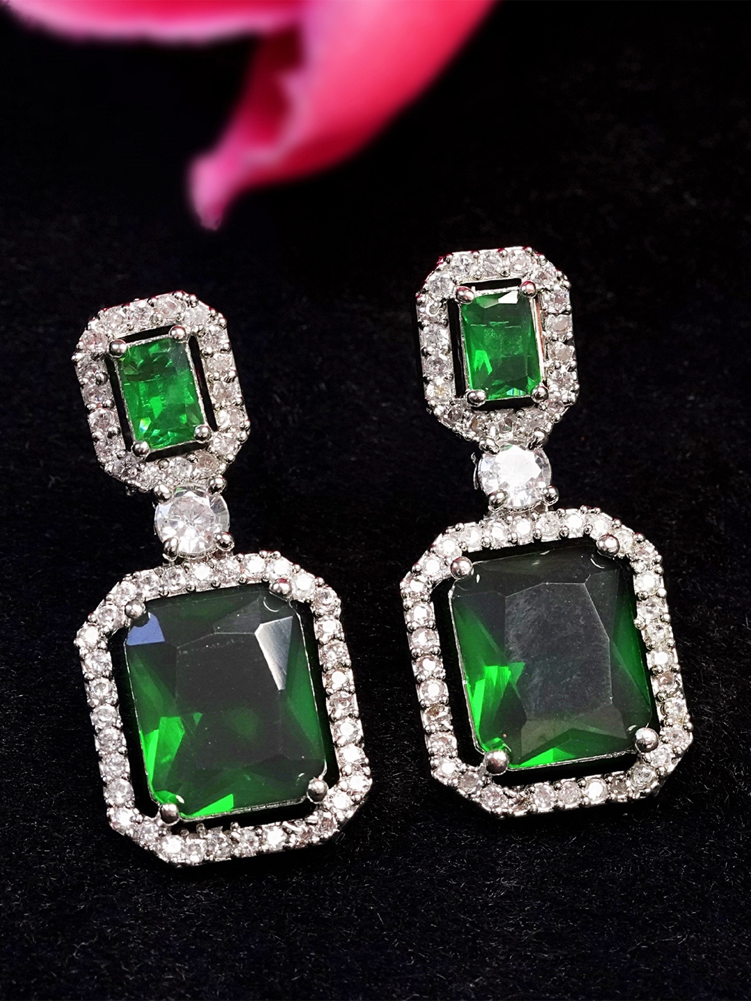 

Zoey Silver Plated Cubic Zirconia Drop Earrings
