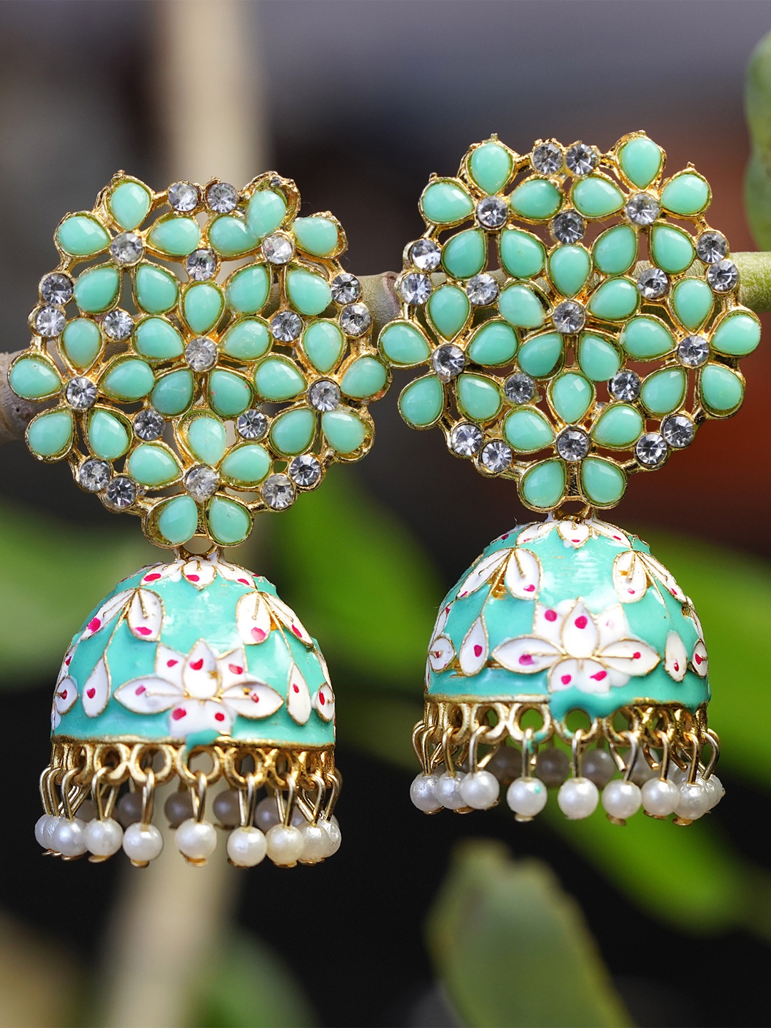 

Zoey Gold Plated Kundan Dome Shaped Jhumkas