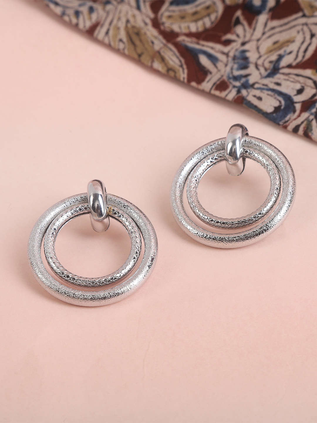 

Zoey Silver-Plated Circular Studs Earrings