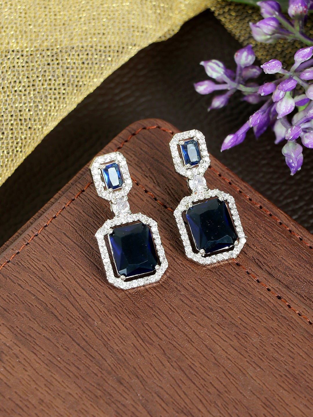 

Zoey Rhodium-Plated Cubic Zirconia-Studded Drop Earrings, Silver