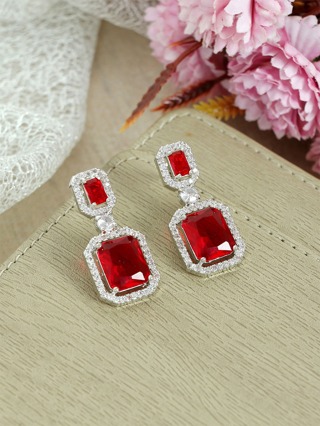 

Zoey Rhodium-Plated Cubic Zirconia-Studded Drop Earrings, Silver