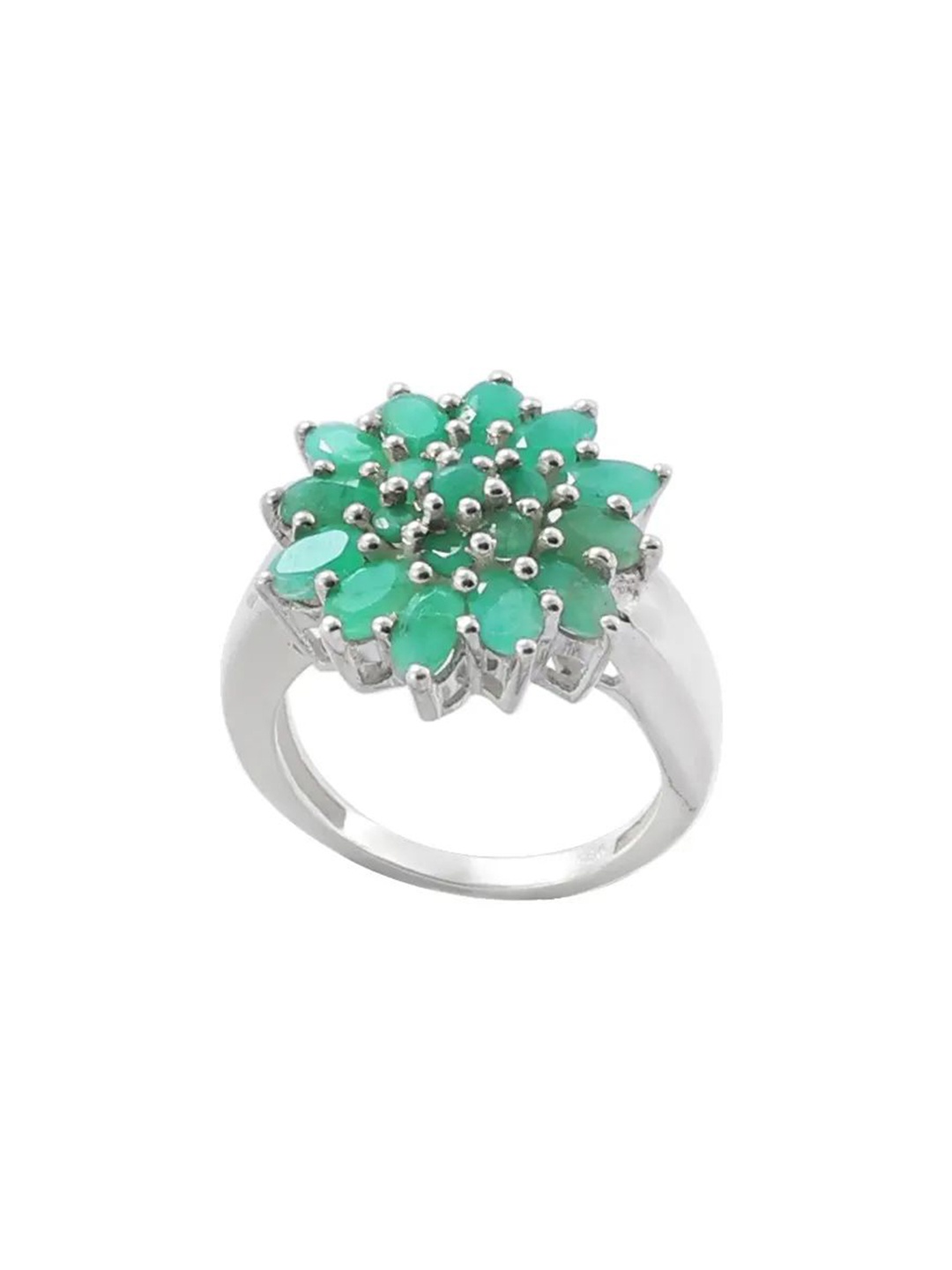 

Exotic India Emerald Stone Sterling Silver Ring