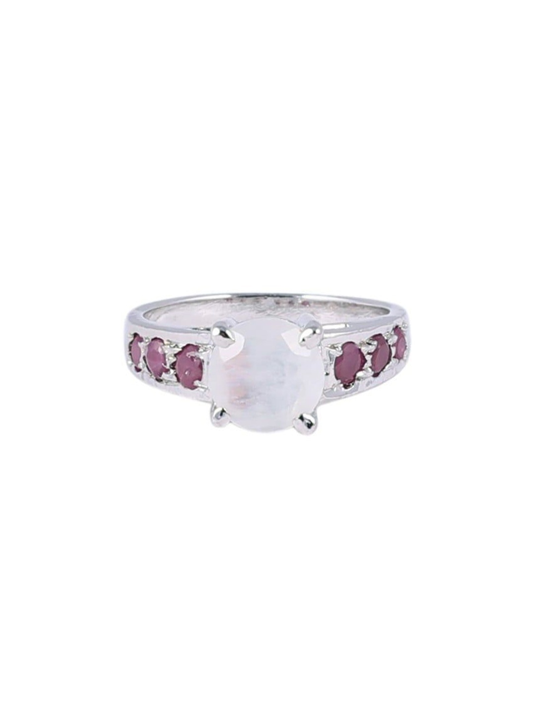 

Exotic India Gemstones Sterling Silver Designer Ring