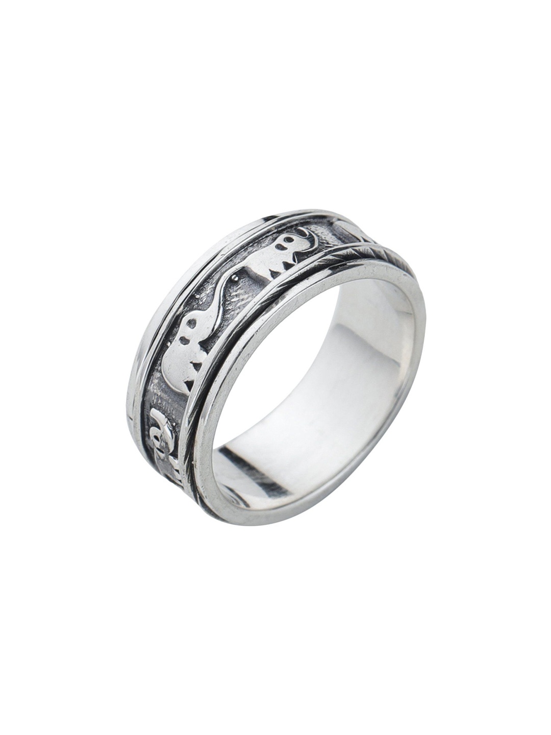 

Exotic India Sterling Silver Meditation Spinner Ring