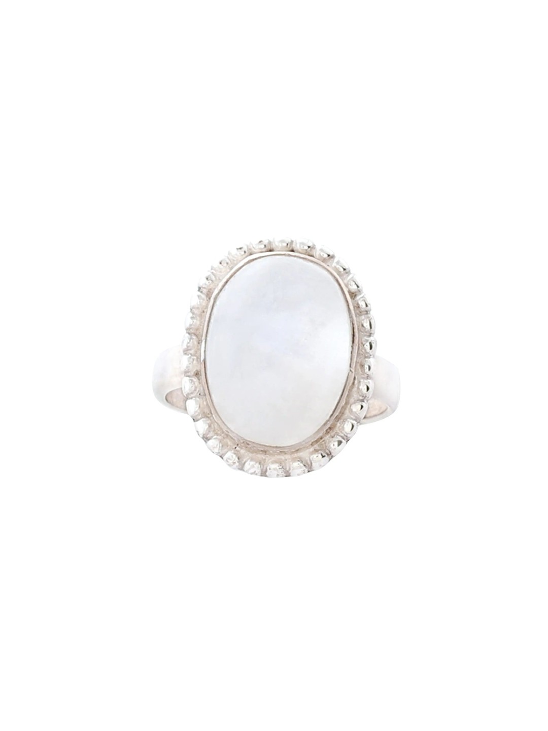 

Exotic India Rainbow Moonstone Oval Shaped Sterling Silver Ring