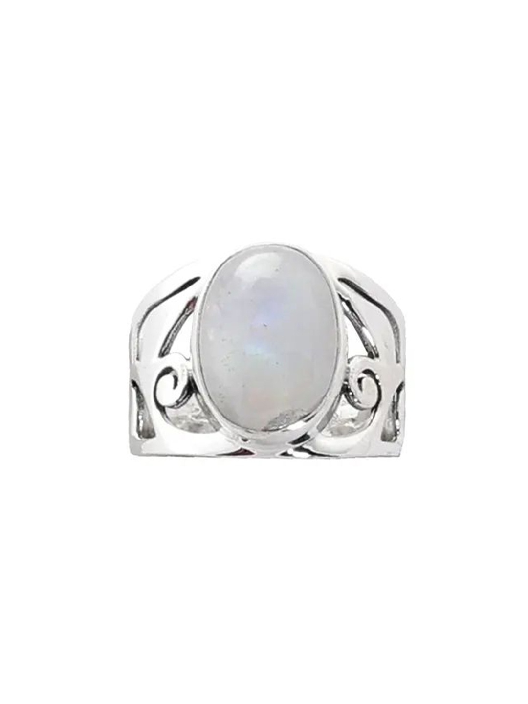 

Exotic India Rainbow Moonstone Sterling Silver Designer Ring