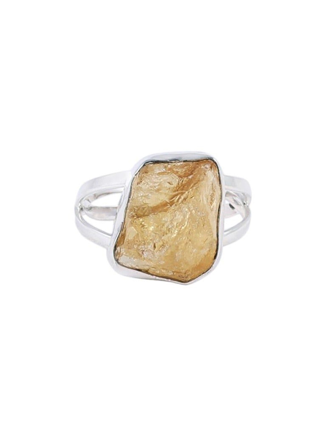 

Exotic India Yellow Topaz Rugged Gemstone Sterling Silver Ring