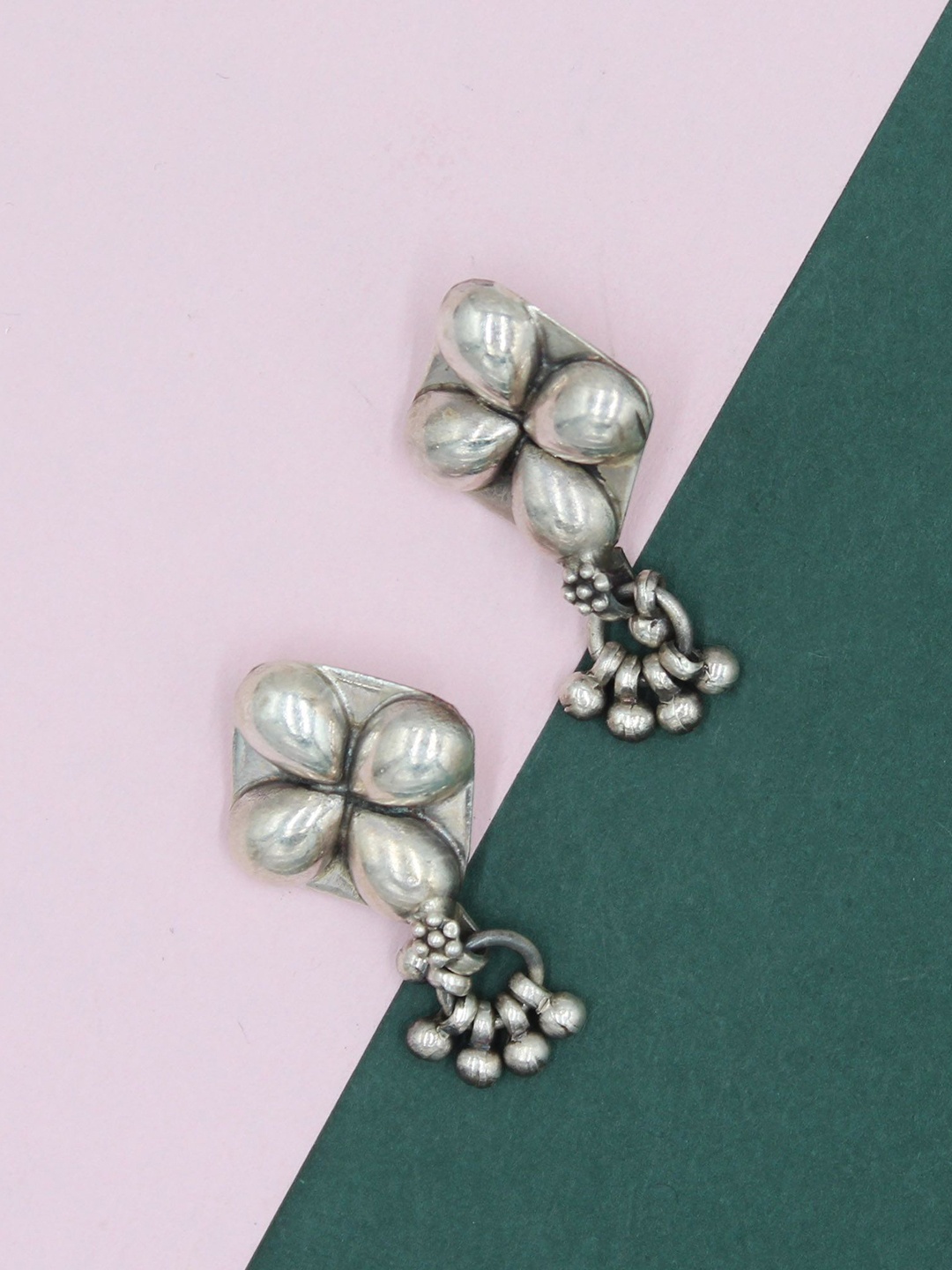 

SANGEETA BOOCHRA 925 Silver Floral Drop Earrings