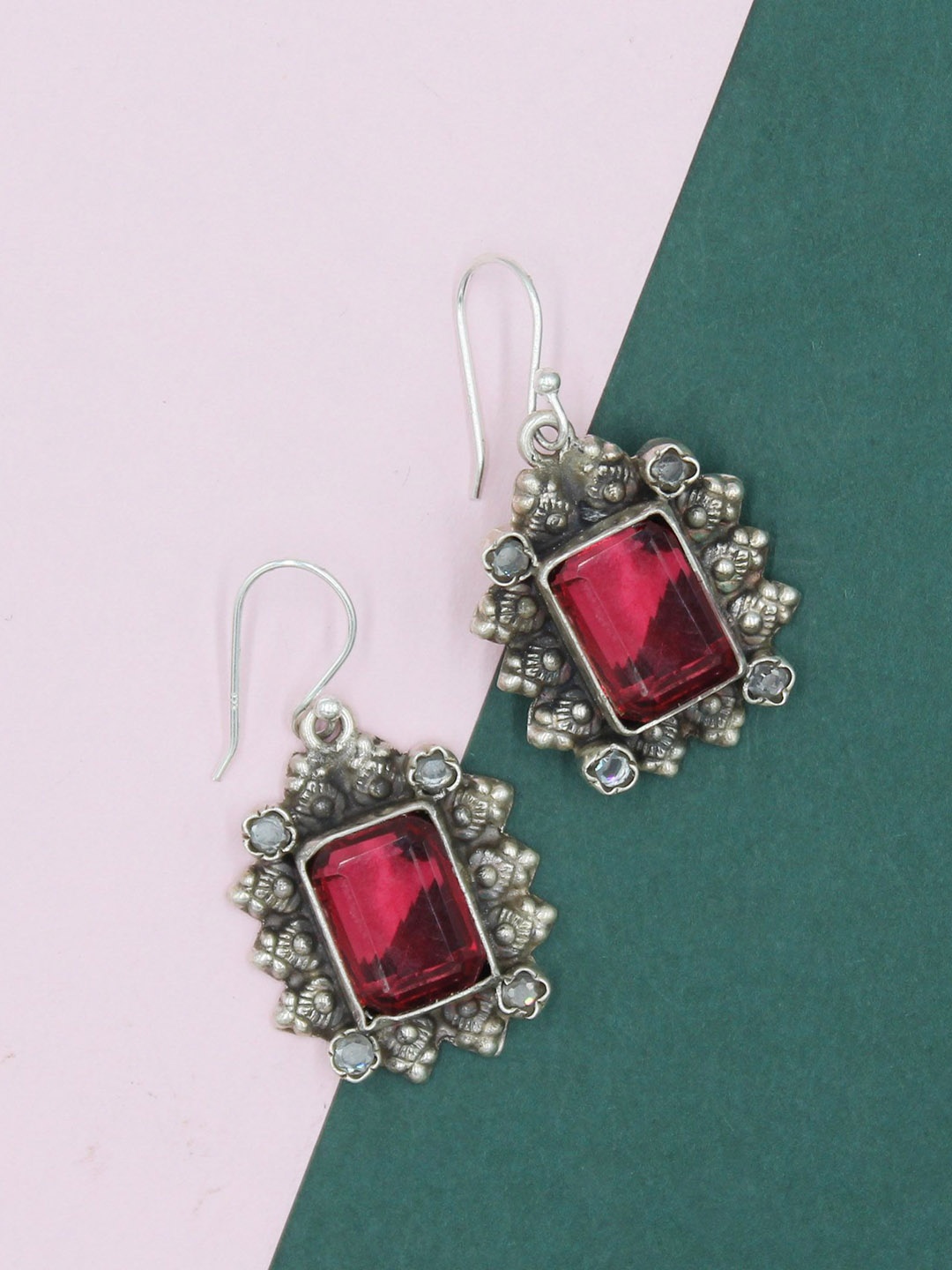 

SANGEETA BOOCHRA 925 Silver Quartz Studded Classic Drop Earrings