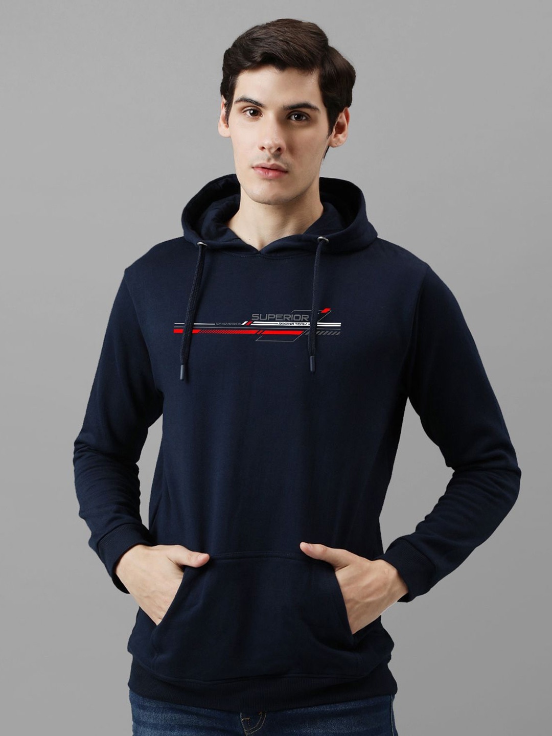 

ADRO Men Hooded Sweatshirt, Navy blue