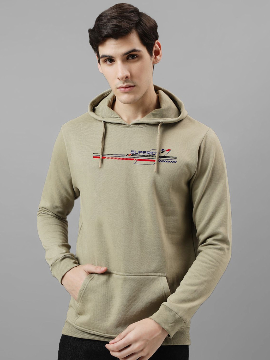 

ADRO Men Hooded Sweatshirt, Beige
