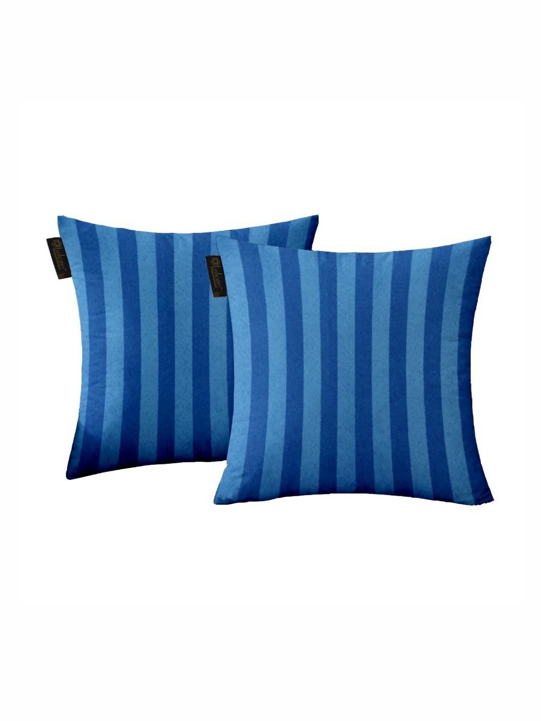 

Lushomes Blue 2 Pieces Striped Square Cushion Covers