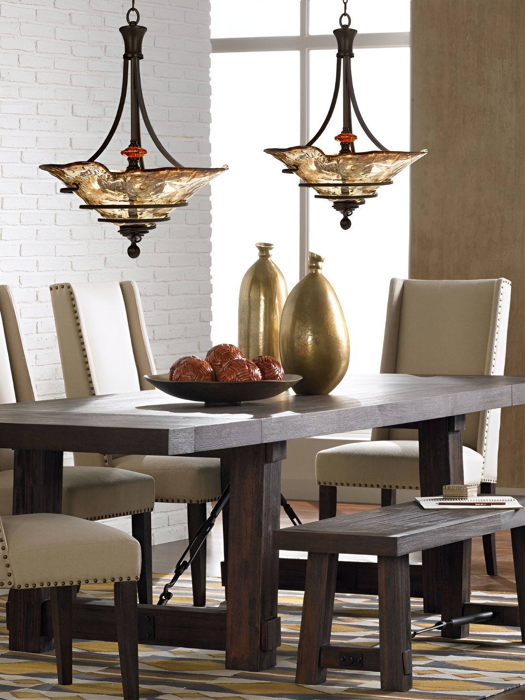 

The Art House Brown & Transparent Textured Aluminium Ceiling Lamp