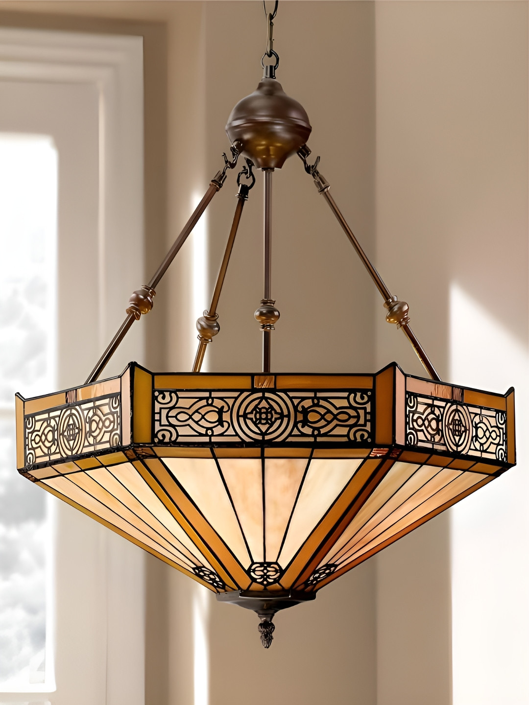 

The Art House Yellow & Black Textured Abstract Shaped Aluminium Ceiling Lamp