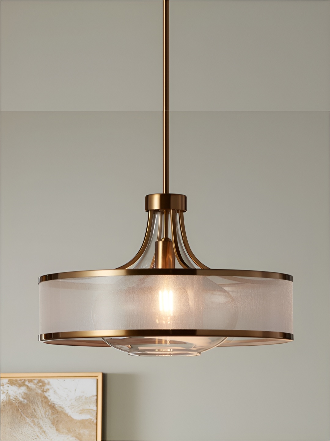 

The Art House Gold-Toned & Transparent Aluminium Ceiling Lamp