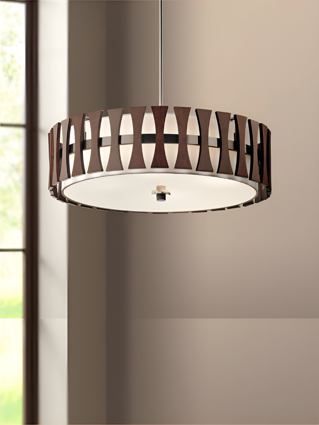 

The Art House Brown & White Aluminium Ceiling Lamp