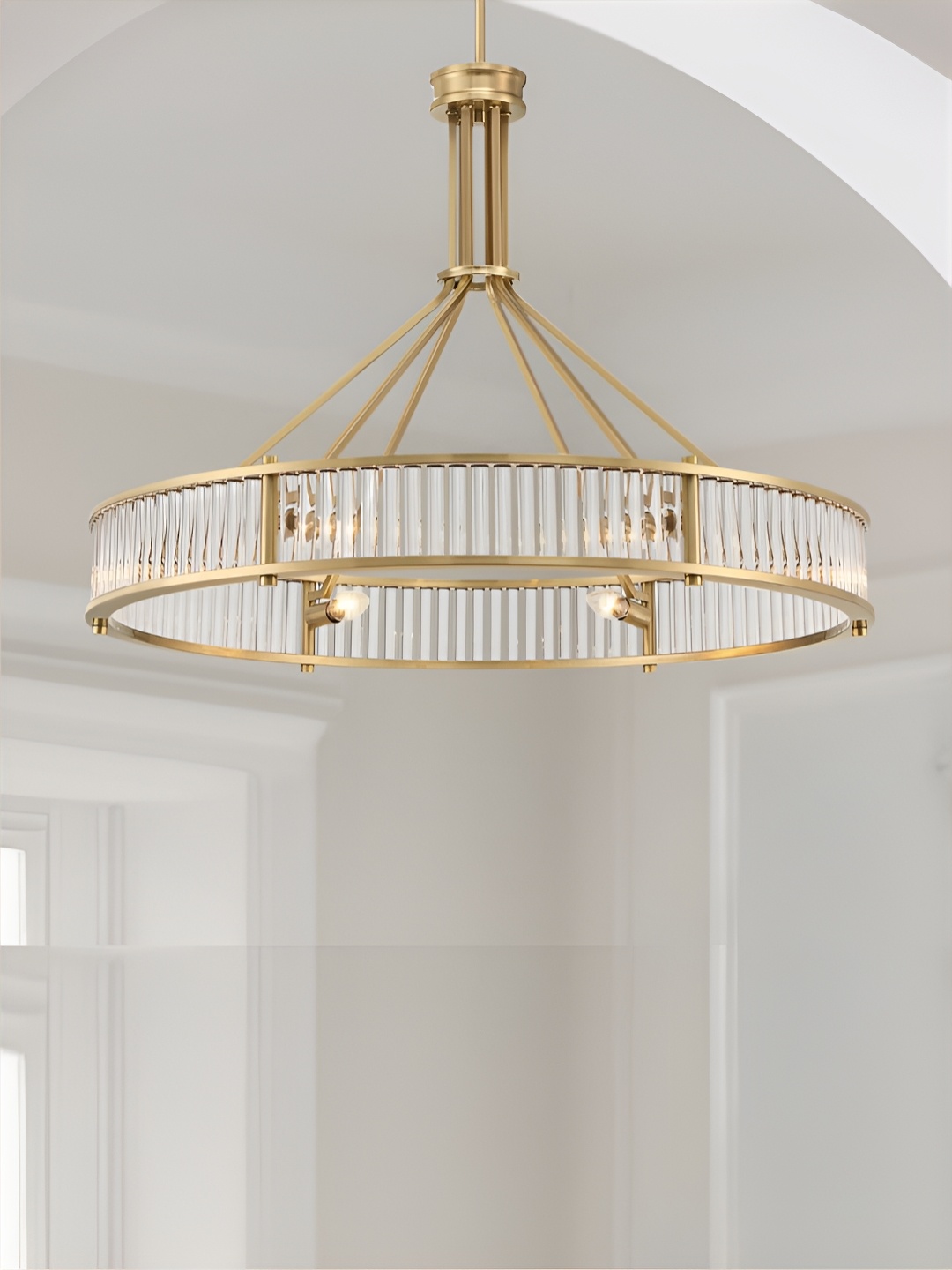 

The Art House Gold-Toned & Transparent Textured Aluminium Ceiling Lamp